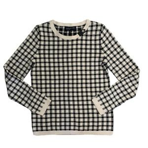 Jones New York Gingham Patterned Knit Sweater